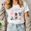 Custom Halloween coquette black and pink desing white T-Shirt