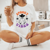 Custom Halloween spooky vibes white T-Shirt new