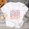 Custom Halloween spooky white T-Shirt new