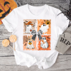 custom halloween coquette bow orange spooky halloween white t-shirt