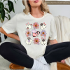 custom halloween cute gosths with flowers coquette white t-shirt