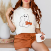 custom halloween Ghost Boo color natural t-shirt