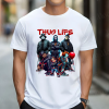 Custom Black Shirt Thug Life Michael Myers, Jason, Scary Movie Red Front