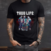 Custom Black Shirt White Thug Life Michael Myers, Jason, It, Freddy, Jason Front