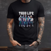 Custom Black Shirt White Thug Life Michael Myers, Jason, It, Freddy. Chucky Front