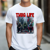 Custom White Shirt Red Thug Life Michael Myers, Jason, Frankstein, It, Freddy Front