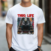 Custom White T-Shirt Red Thug life Jason Front