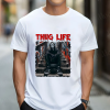 Custom White T-Shirt Red Thug