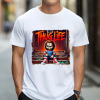 Custom White T-Shirt Thug life chucky Front