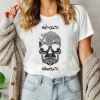 Playera Blanca Personalizada Calavera Negra Mexico Magico Para Mujer Frente