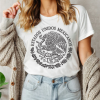 Playera Blanca Personalizada Escudo Nacional Mexicano Color Negro Para Mujer Frente