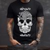 Playera Negra Personalizada Calavera Blanca Mexico Magico Para Hombre Frente