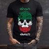 Playera Negra Personalizada Calavera Negra Megico Magico Tricolor Para Hombre Frente