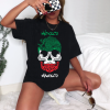 Playera Negra Personalizada Calavera Negra Megico Magico Tricolor Para Mujer Frente