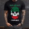 Playera Negra Personalizada Calavera Negra Viva México Cabrones Para Hombre Frente