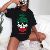 Playera Negra Personalizada Calavera Tricolor Mexico Magico Para Mujer Frente