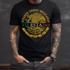 Playera Negra Personalizada Escudo Mexicano Dorado con Estado en Color Para Hombre Frente