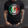 Playera Negra Personalizada Escudo Mexico El Papá Más Chingon Para Hombre Frente