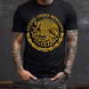 Playera Negra Personalizada Escudo Nacional Mexicano Dorado Para Hombre Frente