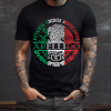 Playera Negra Personalizada Escudo Nacional Mexicano con Apellido Para Hombre Frente