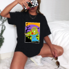 custom halloween lisa zombie with knife black front t-shirt