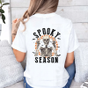 custom halloween spooky season skeleton white back t-shirt