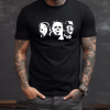 Custom Black T-Shirt Michael Myers, Freddy, Jason White Front