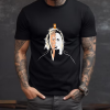 Custom Black T-Shirt Michael Myers halfface Front