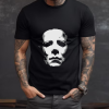 Custom Black T-Shirt RealFace Michael Myers Front