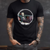 Custom Black T-Shirt horror movies and chill Front