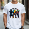 Custom White T-Shirt Black Thug Life GosthFace, Jason, Freddy Front