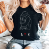 Black women's t-shirt with hugging couple and initials