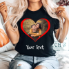 T-shirt with heart, photo and text